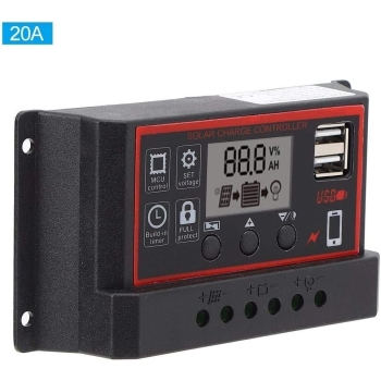 Regulator kontroler baterii paneli słonecznych 20A 2xUSB [23050000784]